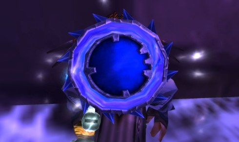 Mishaweha shows her blue swirling shield.