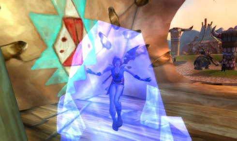 Methril in an ice block in the Thunder Bluff bank.